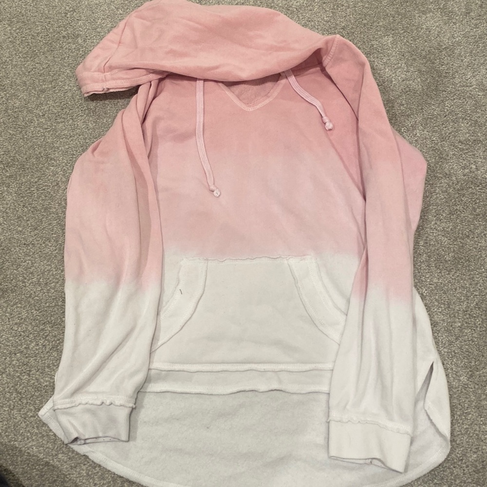 Pink and white ombré hoodie. Size large